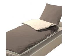 Bleu Câlin Caradou Parure de Lit Enfant 4 Pièces Couette incluse, PRALIN/ Beige, 90x190 cm CARC90