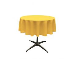 La Nappe Ronde en Lin Polyester en Popeline, Polyester, Yellow Dark, 58