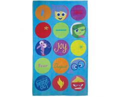 CTI 043376 Disney Vice Versa Emotions Drap de Plage Coton Bleu 70 x 120 cm