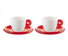 Guzzini Fratelli Gocce, Set de 2 Tasses Ã cafÃ© avec sous-Tasses, SMMA|Porcelain