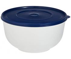 Emsa 2143501200 SUPERLINE Bol à levain avec couvercle adapté, 5l, blanc-bleu