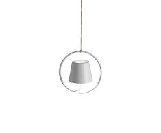Zafferano Poldina Suspendue LED Rechargeable, Lampe avec Corps en Aluminium, Protection IP54, Convient pour lExtÃ©rieur/IntÃ©rieur, RÃ©glable, EU Plug-Blanc, 2.2 W [Classe Ã©nergÃ©tique A++]