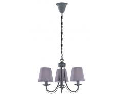 TRIO, Lustre, Cortez 3xE14, max.28,0 W Tissu, Gris, Corps: metal, Couleur beton Ã:47,0cm, H:150,0cm IP20