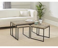 Greenhurst Table Basse en Acier, Bois Grain, Noir, Taille Unique