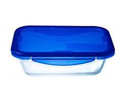 Pyrex - Cook & go - Boîte Rectangulaire en Verre avec Couvercle Hermétique et Ãtanche à 20 cm - Cuisinez au Four, Conservez et Emportez