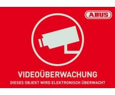 Abus de surveillance caméra de vidéosurveillance ACC autocollants davertissement Motif logo, 148 x 105 mm, au1420