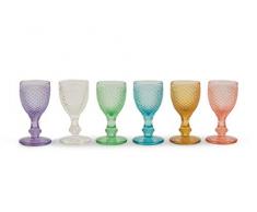 Villa DEste Home Tivoli 5900718 Diamond Lot de 6 verres à liqueur 6 axes, verre