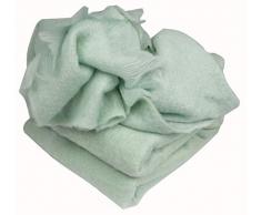 Couverture Extra douce-100% Mohair -OURSON - Vert Pale F5 - 130 x 180