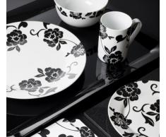 Creative Tops Vivienne Service de Vaisselle, Porcelaine, Noir/Blanc, 16Â piÃ¨ces