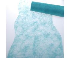 Deko AS GmbH Ruban de Table Coupe ondulée Turquoise env. 25 cm Rouleau 25 m 60 W 020 sizo Flor de r