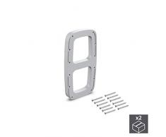 Emuca - Barre de penderie escamotable, Tringle relevable, penderie Rabattable pour Armoire, Plusieurs mesures et Couleurs (2 Un, Gris)