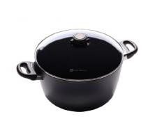 Swiss Diamond SD6128ic Faitout avec Couvercle Anti-Adhérente Revêtement Aluminium Diamètre 28 cm