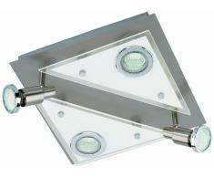 Briloner Leuchten 3529-042 Plafonnier LED en nickel mat, 4 ampoules GU10