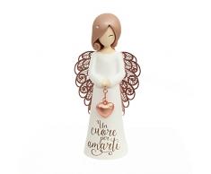 You Are An Angel asf003i Figurine Ange, cÃ©ramique, Blanc, 6.3Â x 6.3Â x 12.5Â cm
