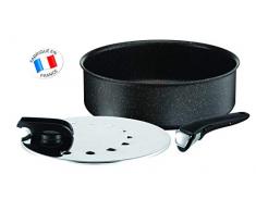 Tefal L6719212 Ingenio Authentic Sauteuse Poignée + 1 Couvercle 24 cm Noir Moucheté Tous Feux Dont Induction, Aluminium