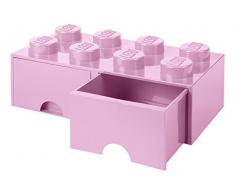 Tiroir en brique LEGO 8 boutons, 2 tiroirs, boîte de rangement empilable, 9.4 l