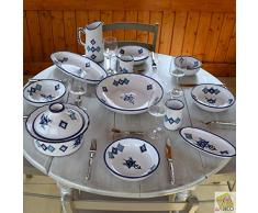 Service Ã couscous assiettes jattes Sahel bleu - 6 pers