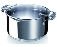 Bekaline 13231244 Chef Pratique Faitout + couvercle verre en acier inoxydable 24 cm