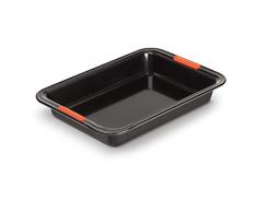 Le Creuset Moule à Manqué Rectangulaire Anti-Adhérent 28 cm, sans PFOA, Résistant au Levain, En Acier Siliconé, Anthracite/Orange