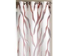 HomeMaison HM69081984 Voilage en Jacquard Ã ImprimÃ©s Sauvage Polyester Bordeaux 140 x 260 cm