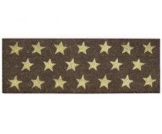 Jute Co et étoiles Paillasson en Fibres de Coco, Taupe, 26 x 75 cm