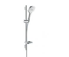 Hansgrohe 26620400 7880466 Raindance Select E120 Garniture de douche avec Unicas Puro barre de douche 65 cm Blanc/Chromé