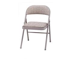 MECO ASINPPOVIULAK42752 Chaise pliante de luxe en tissu dacier rembourrée - Marron, Métal, Plan (Language_tag FR), 94 x 47 x 7 cm