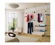 Sotech - Support TÃ©lescopique VÃªtement, Organisateur TÃ©lescopique Armoire, 320 x 200 cm, Blanc, MatÃ©riau: PP, Charge maximale: 90 kg