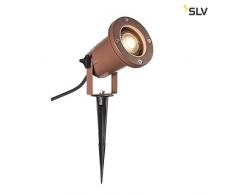 SLV Big Nautilus QPAR51 Lampe de sol dextÃ©rieur Ã planter avec Ã©clairage colorÃ© IP65 max. 11 W Lampe en aluminium Marron 0 W