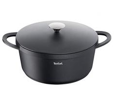 Tefal E21853 Trattoria Marmite Rond Noir â Faitout Rond Rond Noir Fonte dAluminium Titane Noir CÃ©ramique Gaz HalogÃ¨ne Induction Plaque scellÃ©e
