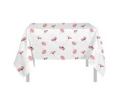 Soleil docre Nappe Anti-tÃ¢ches 180x180cm PETALE Gris, Polyester, Rose, 180x180 cm