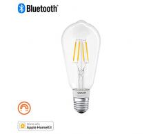 OSRAM Smart+ Ampoule LED à Filament Connectée - Culot E27 - Forme Edison - Dimmable - Blanc Chaud 2700K - 5,5W (équivalent 50W) - Bluetooth - Compatible Siri sur Apple & Alexa sur Android