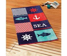 ligne dÃ©cor serviette de plage 70x150 cm eponge velours cargo