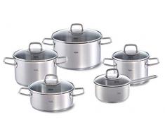 Fissler 084-117-05-001/0 Viseo Set de 5 casseroles en acier inoxydable KT16/20/24 + BT20 + STK16mGD