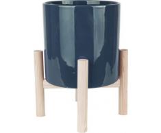 Present Time PT3353BL Pot Ã Fleurs, cÃ©ramique, Bleu foncÃ©, Taille uniq