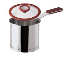 Sambonet OClock Casserole Ã Lait, avec Couvercle, Acier Inoxydable, Rouge, 12Â cm, 2Â unitÃ©s