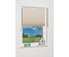 K-Home 787836â6Â Klemmfix Store plissÃ© nid dabeille de occultant, Plastique, Tissu, Beige, 130 x 80 x 4,5 cm