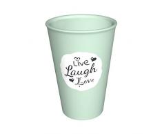 Ornamin Gobelet 400 ml Live, Laugh, Love menthe vert (Modèle 1210) / mug à café, gobelet réutilisable