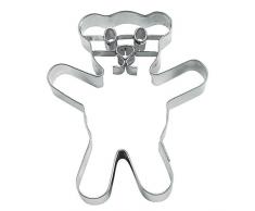 Staedter gaufrage Ours en Peluche avec Emporte-pièce en Forme de Visage, Acier Inoxydable, 10 cm