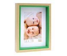 Deknudt Frames S40BH8 Cadre Photo Naturel avec Filet Vert 20 x 30 cm