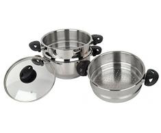 Stainless steel collection Cuiseur Vapeur 3 Ã©tages en Acier Inoxydable 20Â cm