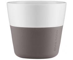EVA SOLO Tasse café Lungo, Coque en Silicone, 230 ML, Porcelaine, Gris éléphant, 8,5 x 8,5 x 8 cm, 2 pièces, 5706631052382 501021
