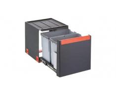 Franke Sorter Cube 40 ouverture manuelle, système de tri sélectif des déchets, 2 poubelles de 14 l - 1340039330