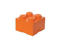 Brique de rangement LEGO 4 plots, Boîte de rangement empilable, 5,7 l, orange
