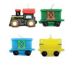 PME CA007 Lot de 4 Bougies, Plastique, Multicolore, 4 x 1,5 x 4 cm