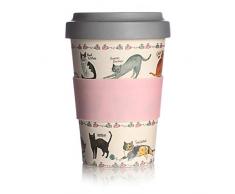 Milly Green MG2245 Mug de voyage en fibre de bambou respectueux de lenvironnement avec bande en silicone 45 ml