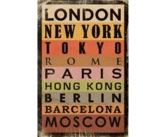 1art1 56686 Poster Villes London New York Tokyo Noms des Grandes Villes 91 x 61 cm