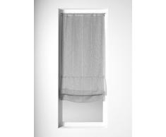 Home Maison 03207-2-AL Paire de Vitrage Store Bateau Ã lUnitÃ© Etamine Fantaisie Rayures Verticales Blanc 45 x 200 cm