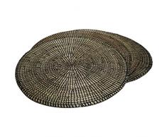 EA DÃ©co Naturel & Design 4 Sets de Table PindÃ©, Plastique, Noir, 40x40x1 cm