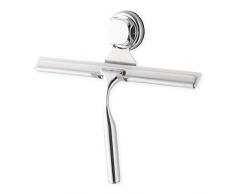 COMPACTOR Raclette de Douche pour Salle de Bain, Fixation par Ventouse, JusquâÃ 3 Kg, Acier ChromÃ© Anti-rouille, 25.4 x 5.5 x H.23.5 cm, RAN7820